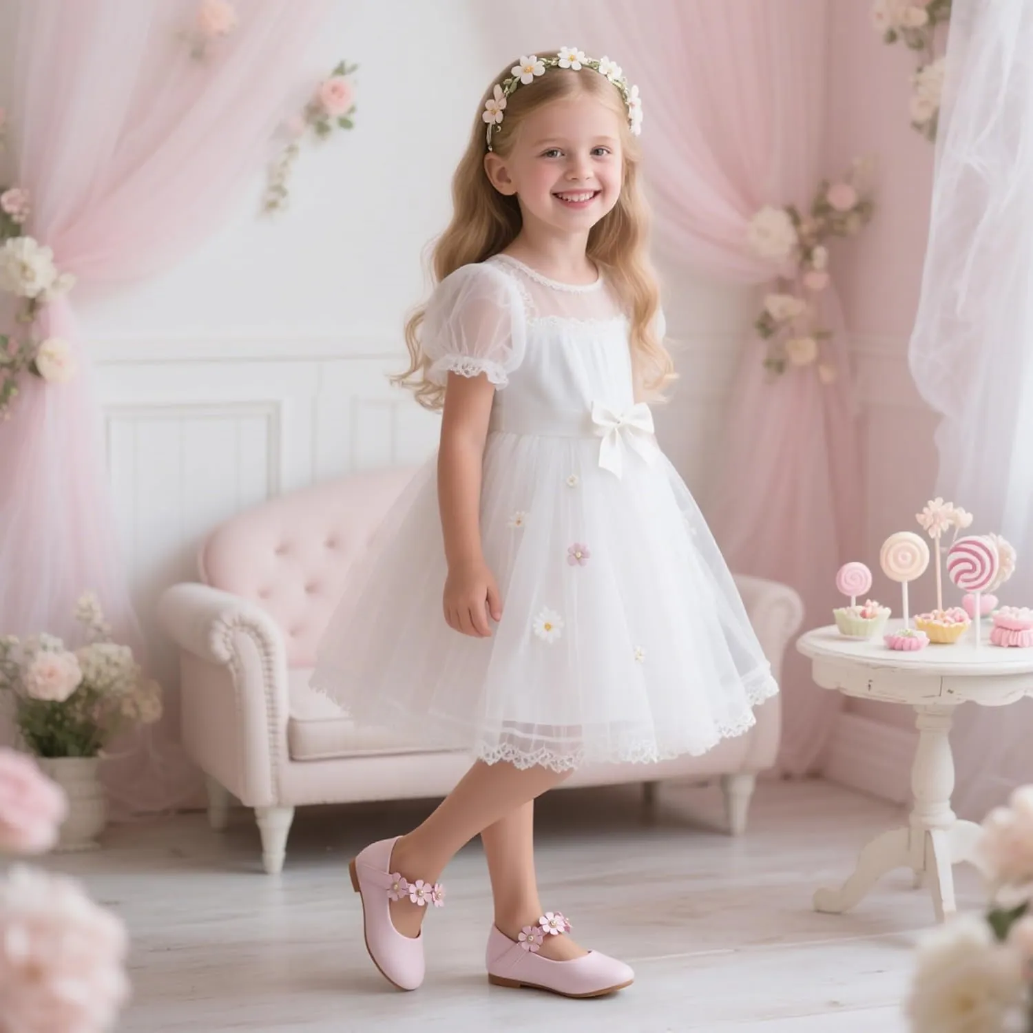 Flaryzone Toddler/Little Girls' Ballerina Flat Mary Jane Princess Dress Shoes - Wedding School Party