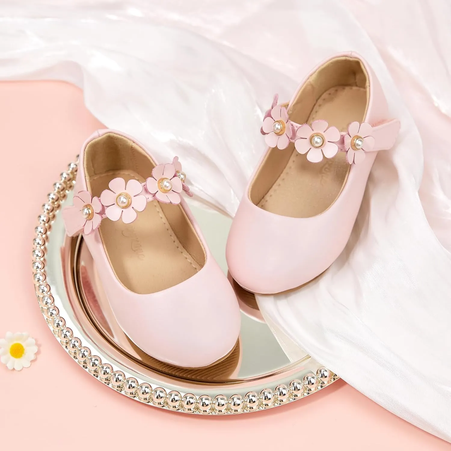 Flaryzone Toddler/Little Girls' Ballerina Flat Mary Jane Princess Dress Shoes - Wedding School Party
