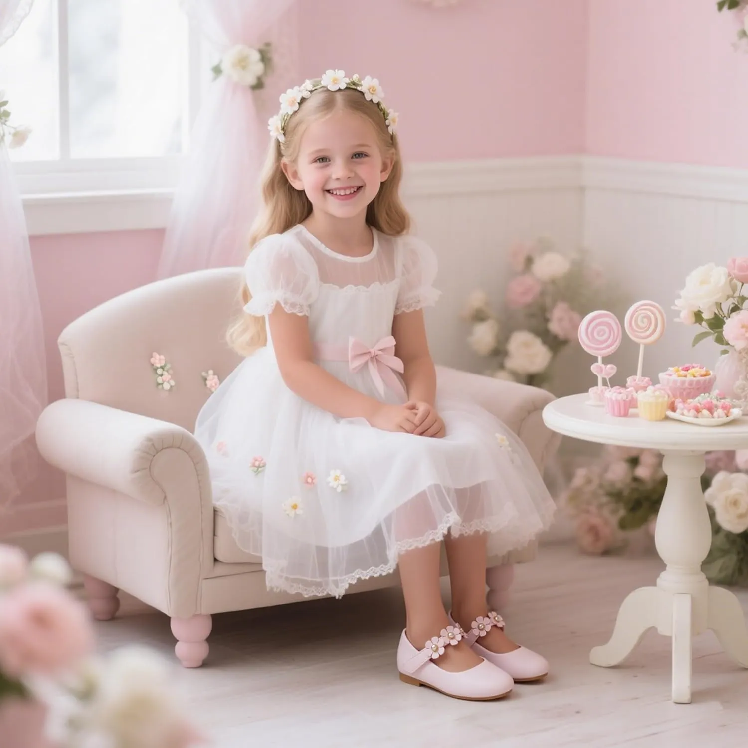Flaryzone Toddler/Little Girls' Ballerina Flat Mary Jane Princess Dress Shoes - Wedding School Party