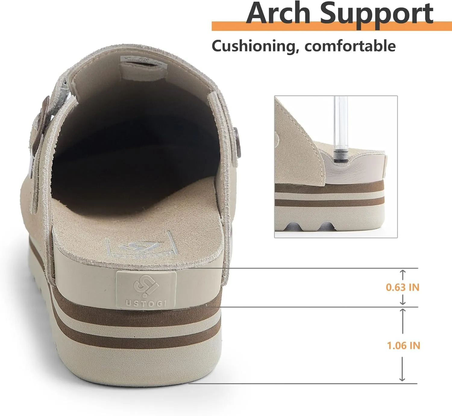 Flatform Platform Sandals Women Arch Support Beach Slides Orthotic Summer Causal Cork Footbed Adjustable Lightweight Thick Sole Comfortable Fashion Slip on Cushion Cute 2 Strap
