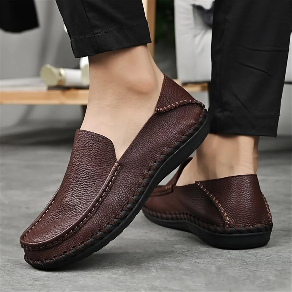 FMURY Spring Comfortable Casual Leather Shoes Men Shoes Men Flats Breathable Driving Shoes Men Moccasins(9 Code)
