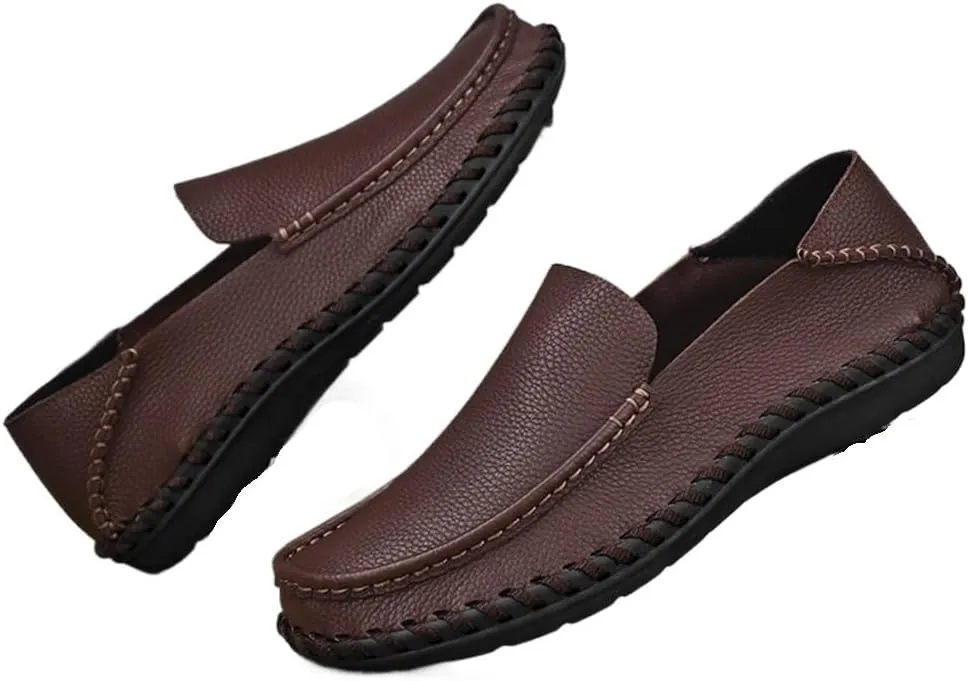 FMURY Spring Comfortable Casual Leather Shoes Men Shoes Men Flats Breathable Driving Shoes Men Moccasins(9 Code)