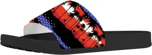 Forchrinse American Flag Dog Paw Print Women Men Slide Sandals Lightweight Causal Slip on Summer Slipper Beach Sport Sandals