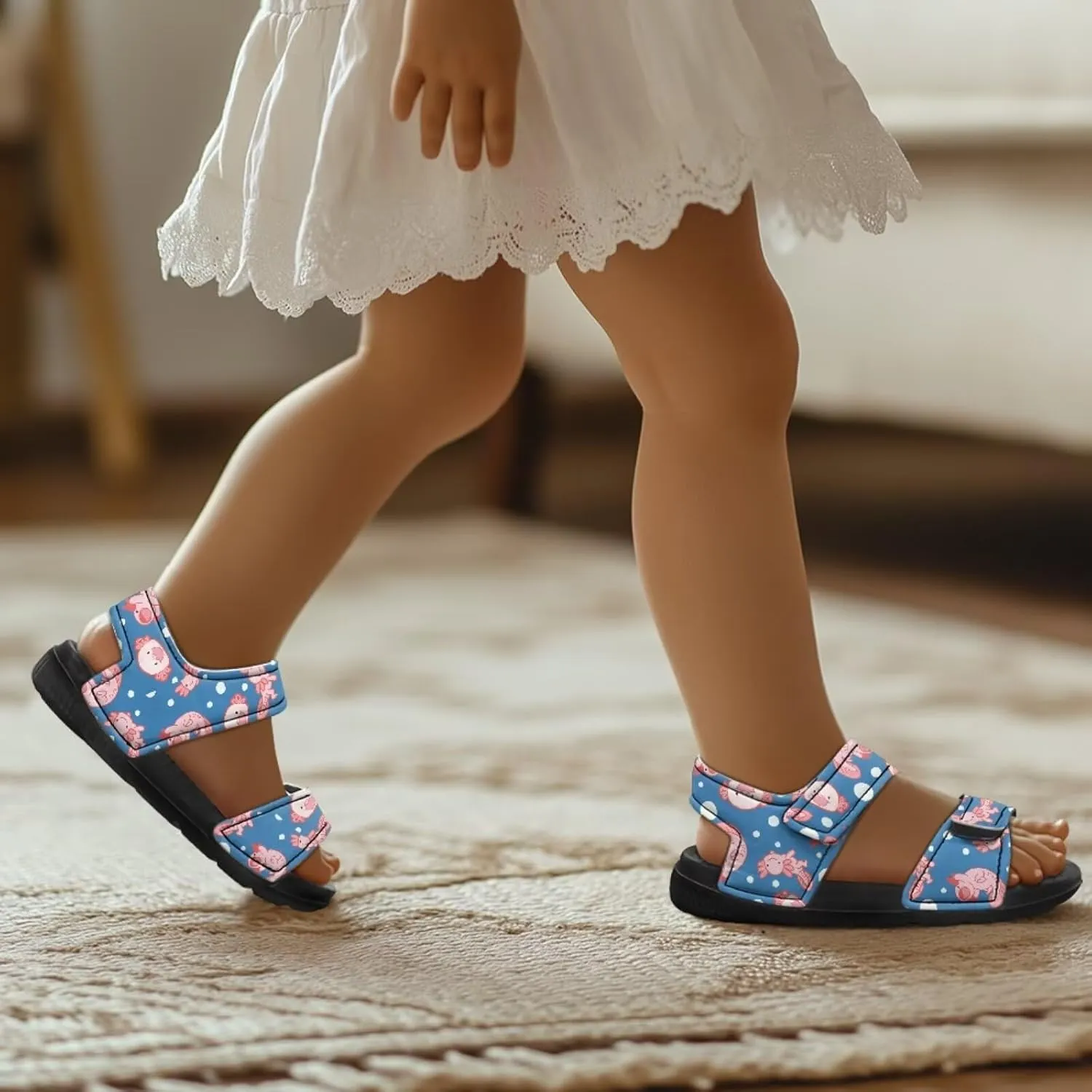 Forchrinse Girls Sandals Summer Outdoor Open Toe Sport Sandals Waterproof Leather Beach Water Shoes