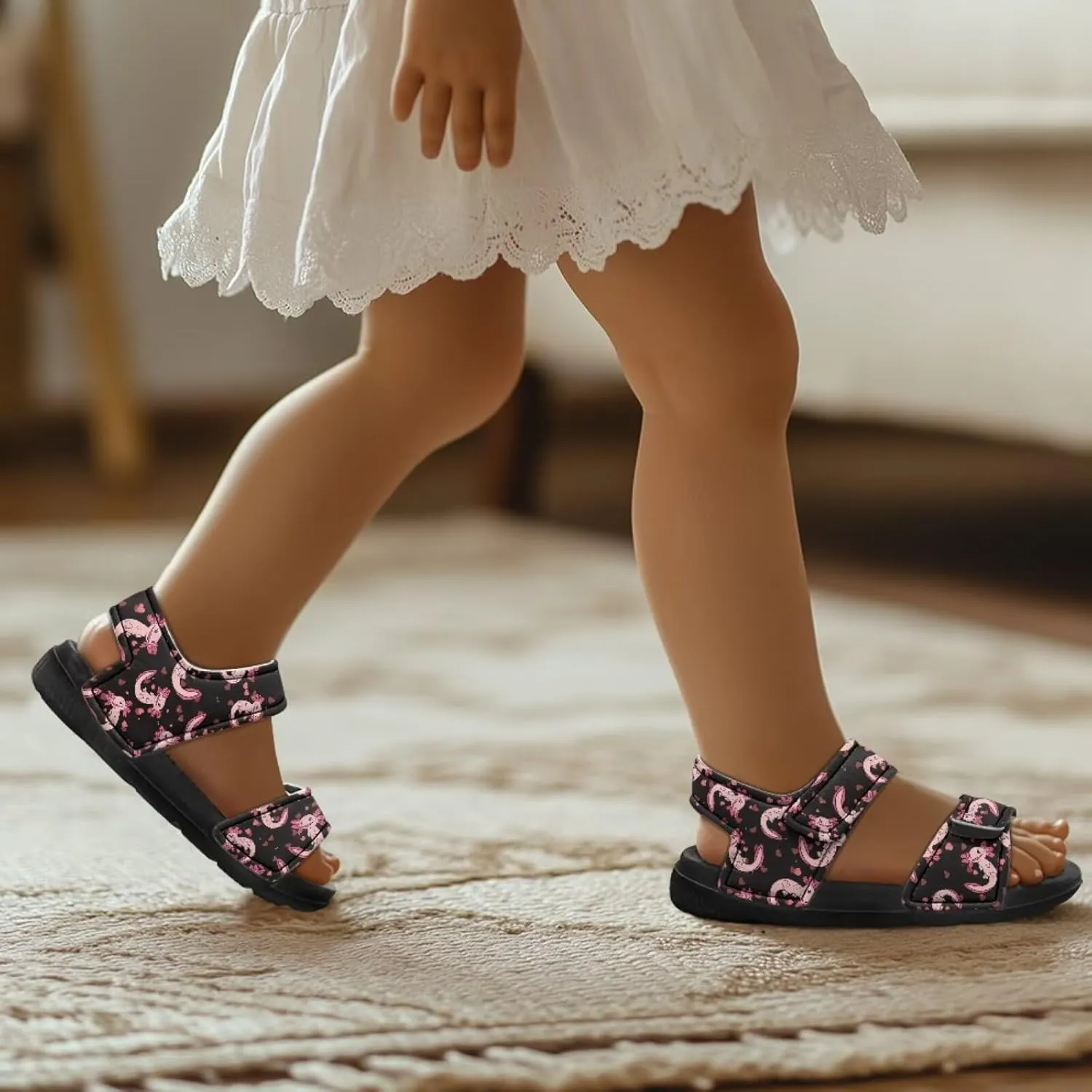 Forchrinse Girls Sandals Summer Outdoor Open Toe Sport Sandals Waterproof Leather Beach Water Shoes