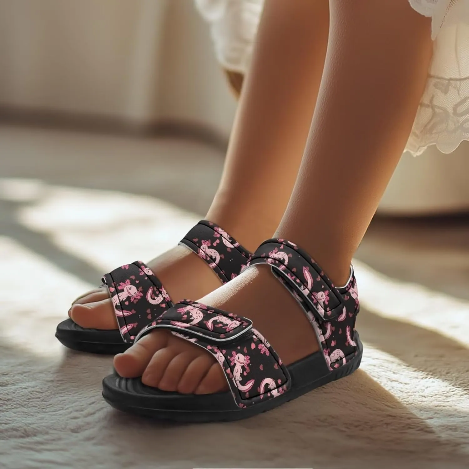 Forchrinse Girls Sandals Summer Outdoor Open Toe Sport Sandals Waterproof Leather Beach Water Shoes