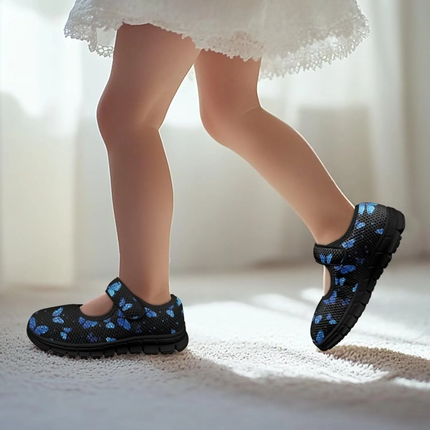 Forchrinse Toddler Little Girl Mary Jane Dress Shoes Purple Mermaid Scales Print Princess Birthday Party Flats for Girl Non Slip Soft Sole Back to School Shoes