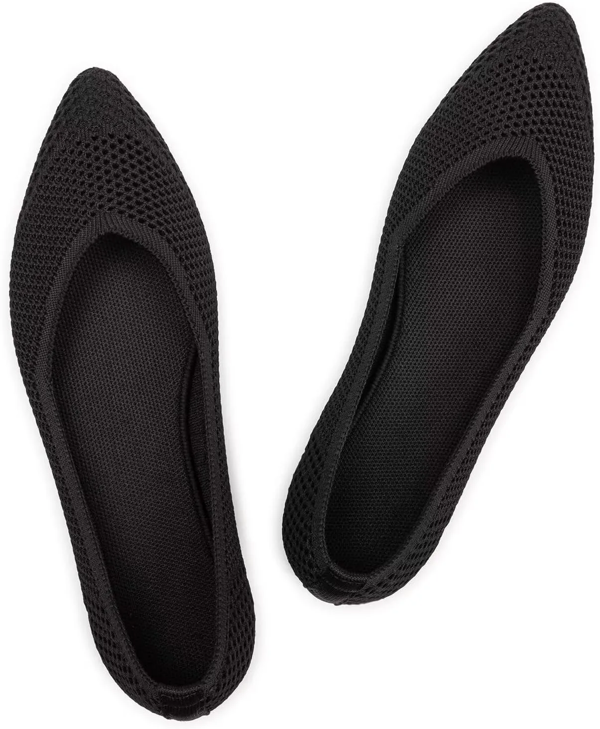 Frank Mully Womens Flat Shoes Classic Pointed Toe Flats Knitted Dress Shoes Soft Flats for Woman Comfortable Dressy