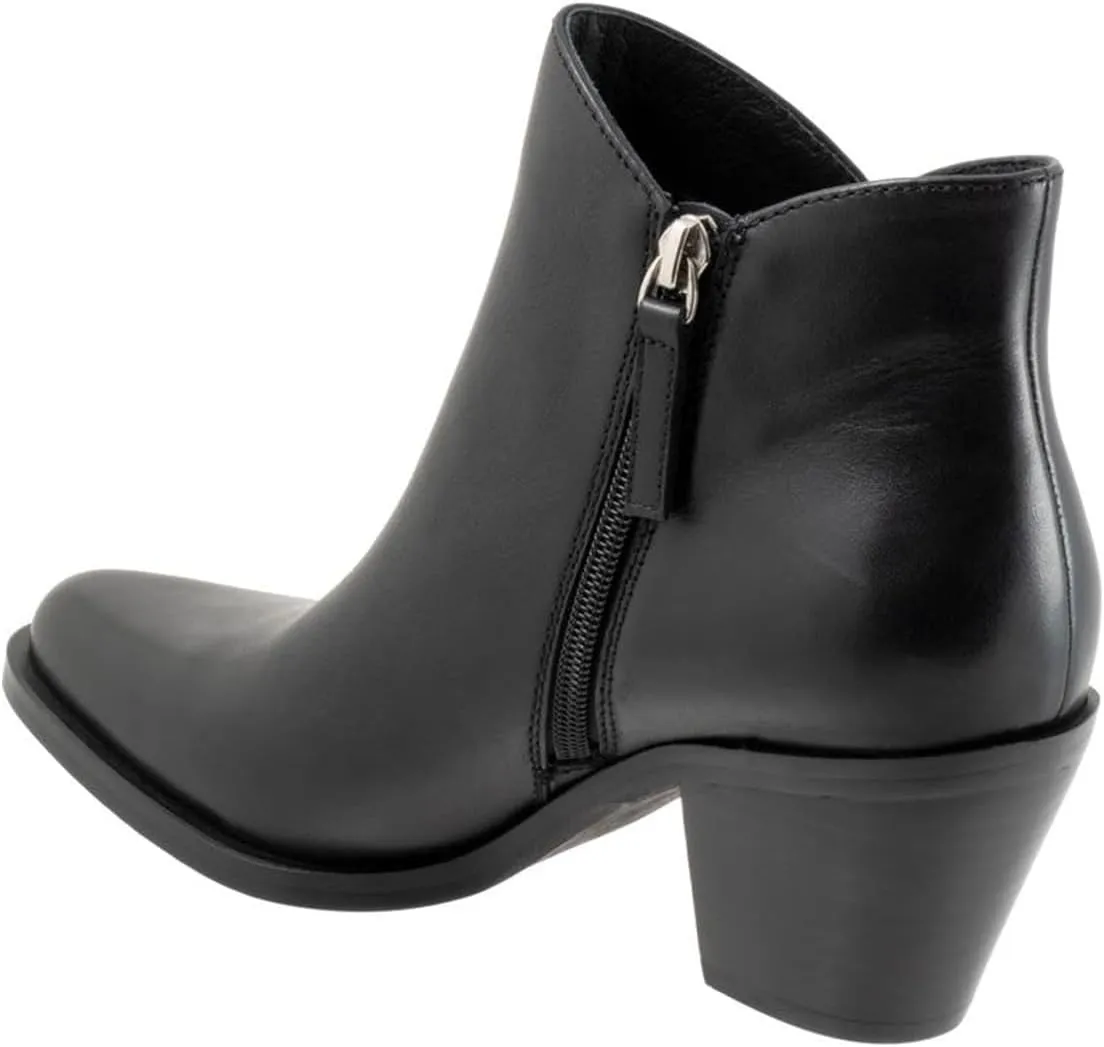 FSJ Women Low Chunky Stacked Heel Ankle Boots Closed Toe Split Shaft Booties with Side Zipper Stylish Casual Shoes Size 4-16 US