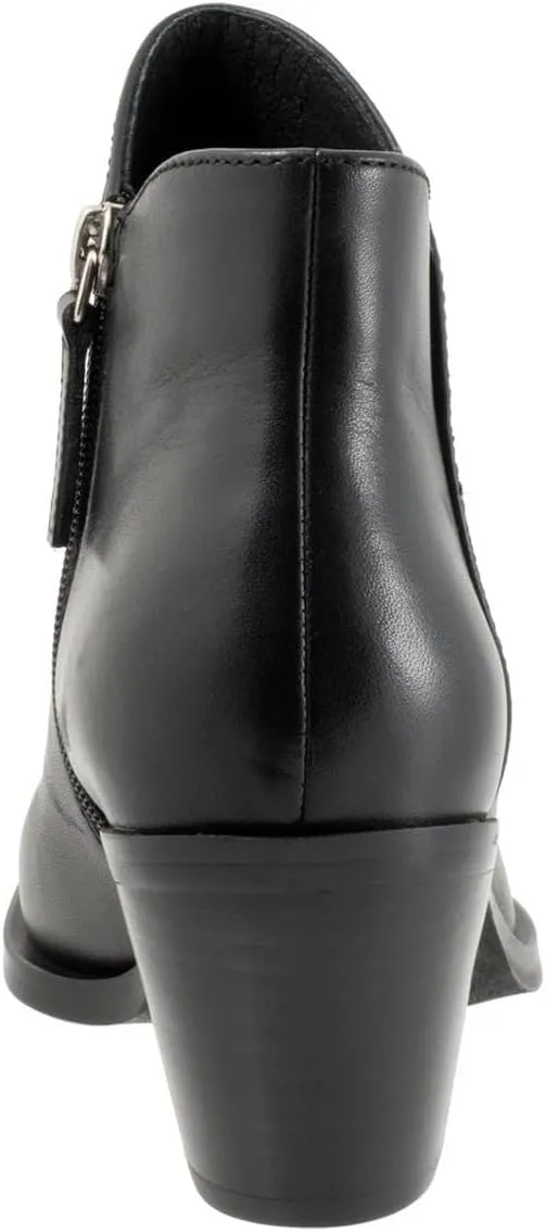 FSJ Women Low Chunky Stacked Heel Ankle Boots Closed Toe Split Shaft Booties with Side Zipper Stylish Casual Shoes Size 4-16 US