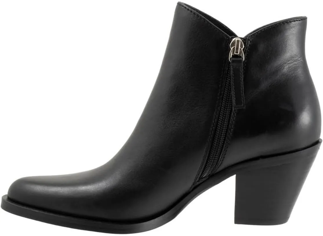 FSJ Women Low Chunky Stacked Heel Ankle Boots Closed Toe Split Shaft Booties with Side Zipper Stylish Casual Shoes Size 4-16 US
