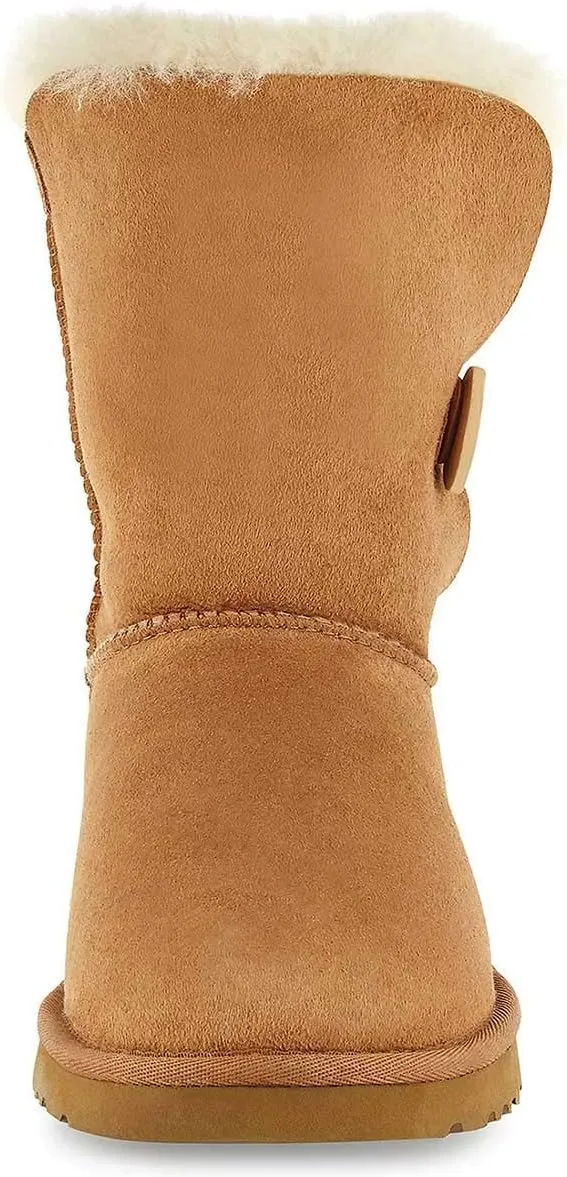 FSJ Women Winter Mid Calf Snow Boots Round Toe Flat Warm Fur Low Heel Comfy Shoes Size 4-15 US