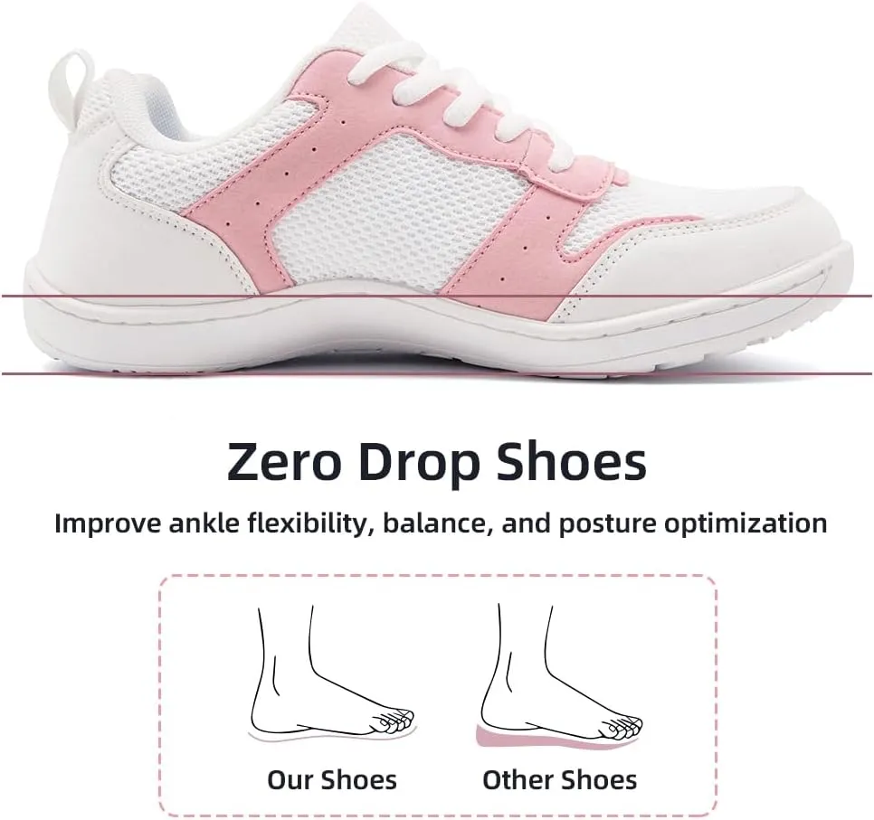 FUJEAK Barefoot Shoes Women Sneakers Walking Wide Toe Box Shoes Women Minimalist Zero Drop Shoe Breathable Fashion Sneakers Width Casual
