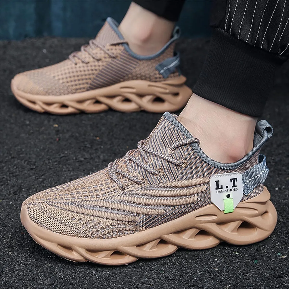 FUJEAK Mens Running Walking Tennis Shoes Mens Casual Fashion Gym Hiking Shoes for Men Sneakers Work Breathable Comfortable Lightweight