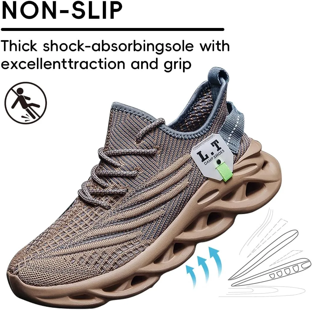 FUJEAK Mens Running Walking Tennis Shoes Mens Casual Fashion Gym Hiking Shoes for Men Sneakers Work Breathable Comfortable Lightweight