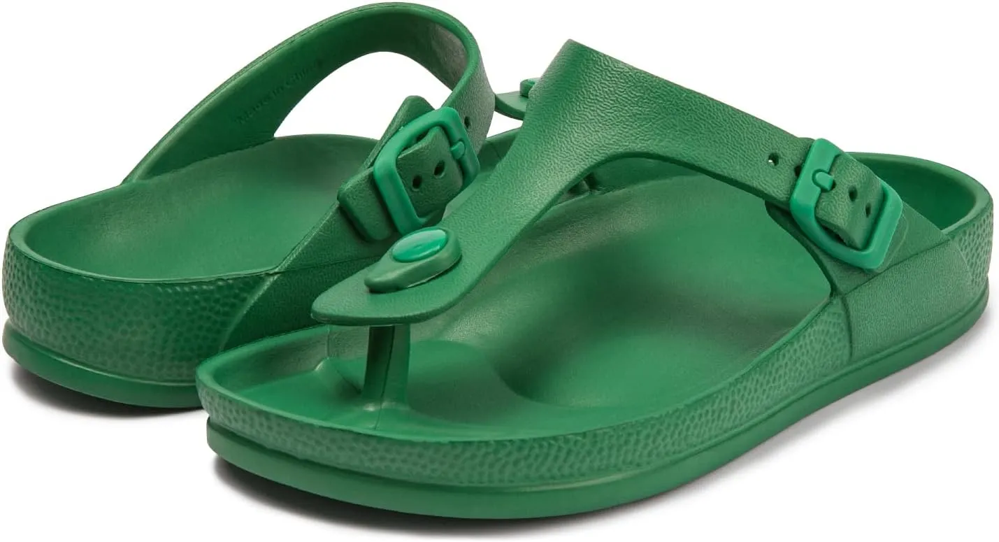 FUNKYMONKEY EVA Flip Flops Waterproof Adjustable Thong Sandals for Mens and Womens