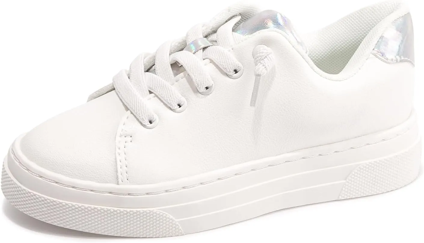 FUNKYMONKEY Kids Sneakers for Girls Boys Low Top Skate Shoe Little Kids/Big Kid Lace Up Casual Walking Shoes