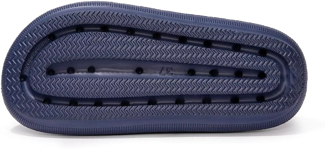 FUNKYMONKEY Unisex EVA Comfort Slides Thick-sole Adjustable Double Buckle Waterproof Pillow Sandals