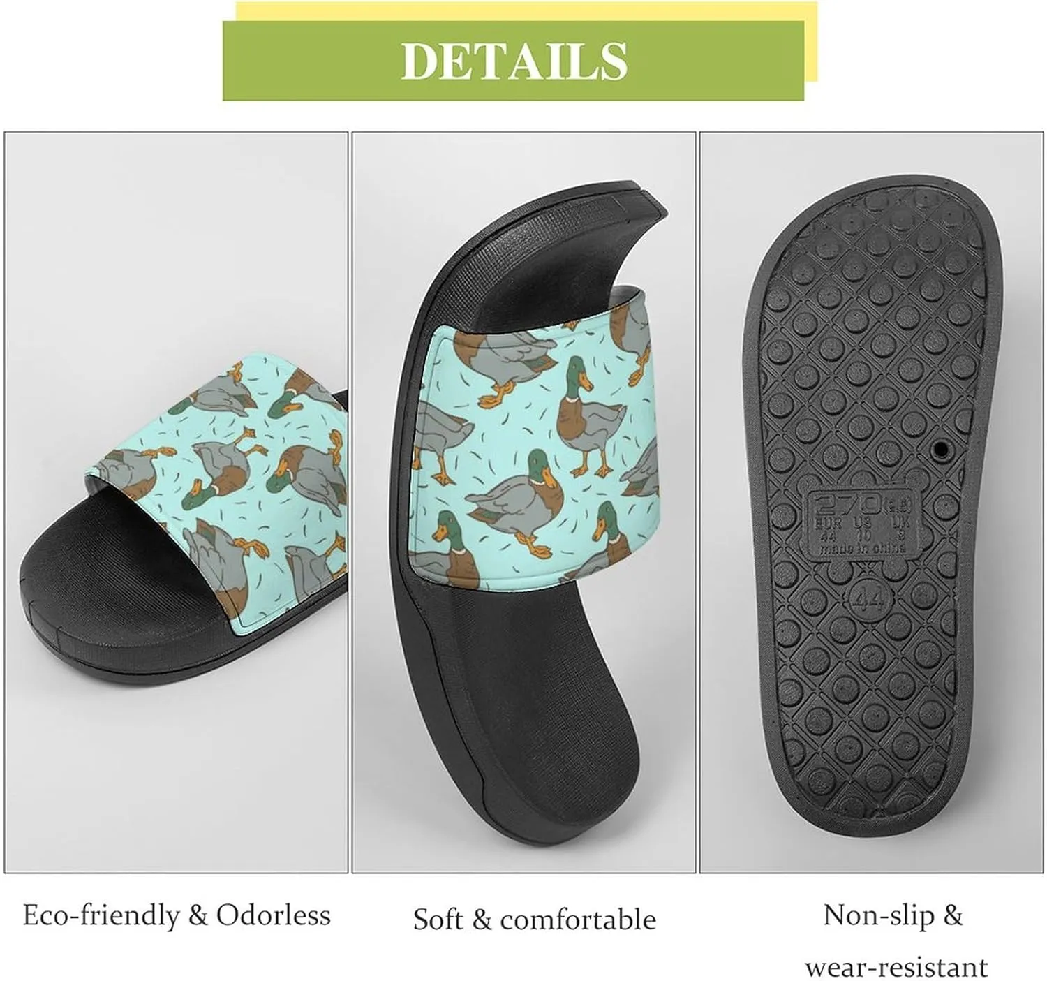 Funny Slides for Women, Slippers for Men Womens Sandals, Anti-Skid Slides Shower Shoes House Slippers Beach Sandals Casual Summer