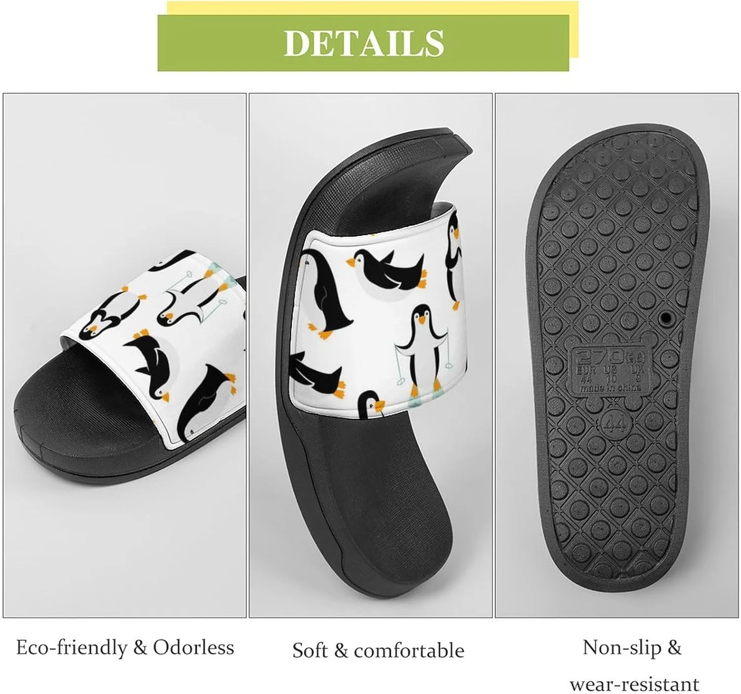 Funny Slides for Women, Slippers for Men Womens Sandals, Anti-Skid Slides Shower Shoes House Slippers Beach Sandals Casual Summer