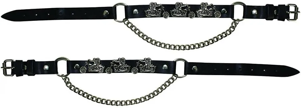 GARGOYLE BELLS Adjustable Fashion Boot Chains, Biker Boots Decoration Chains, Comes in a set of 2