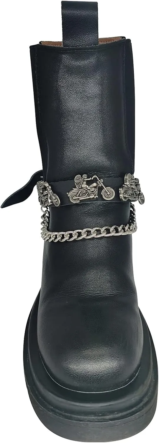 GARGOYLE BELLS Adjustable Fashion Boot Chains, Biker Boots Decoration Chains, Comes in a set of 2