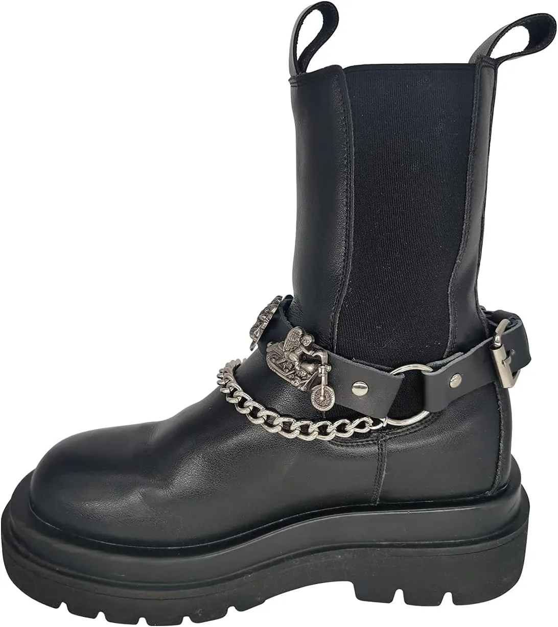 GARGOYLE BELLS Adjustable Fashion Boot Chains, Biker Boots Decoration Chains, Comes in a set of 2