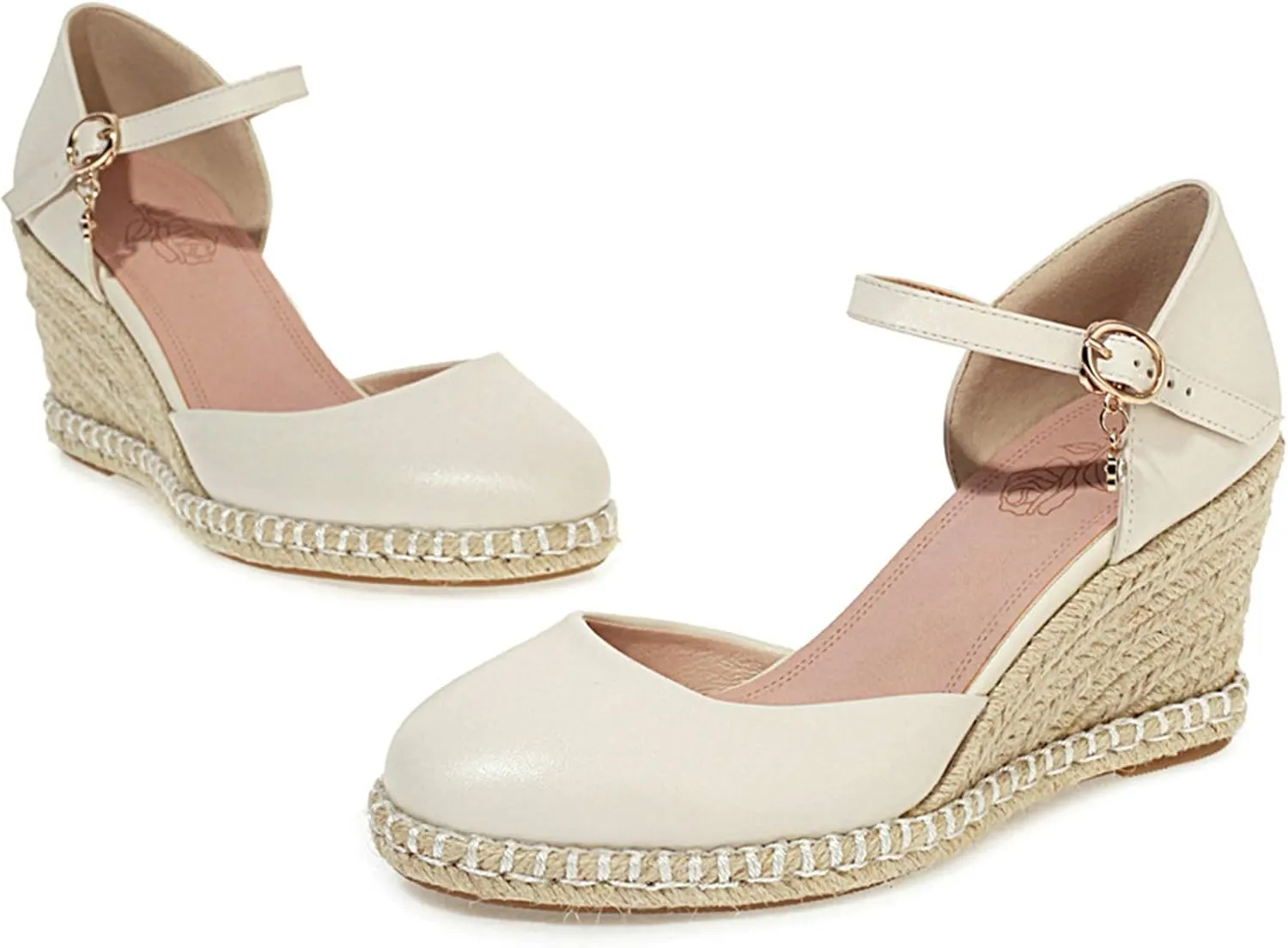 Gicoiz Closed Toe Espadrilles Wedges Women Platform Bowtie Sandals