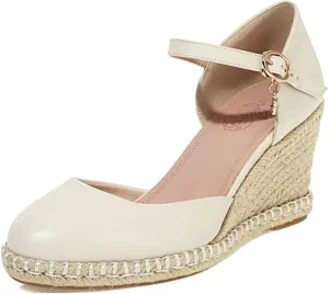 Gicoiz Closed Toe Espadrilles Wedges Women Platform Bowtie Sandals