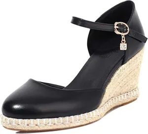 Gicoiz Closed Toe Espadrilles Wedges Women Platform Bowtie Sandals