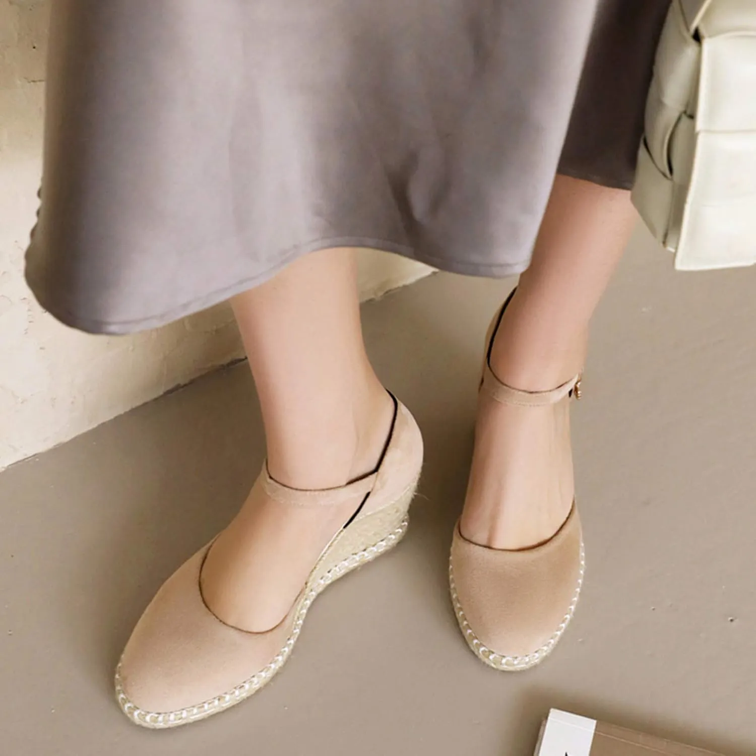Gicoiz Closed Toe Espadrilles Wedges Women Platform Bowtie Sandals