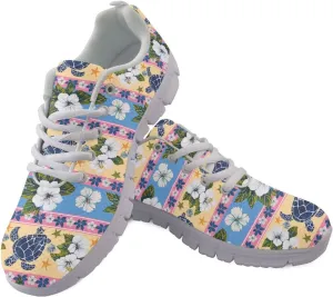 GIFTPUZZ Hawaiian Vacation Athletic Shoes - Breathable Floral Print & Quick-Dry Design for Beach/Hiking (Men/Women)
