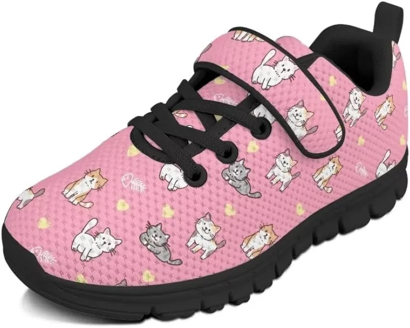 Girls Boys Hook & Loop Closure Sneakers Unisex Child Kids Anti-Slip Lightweight Shoes