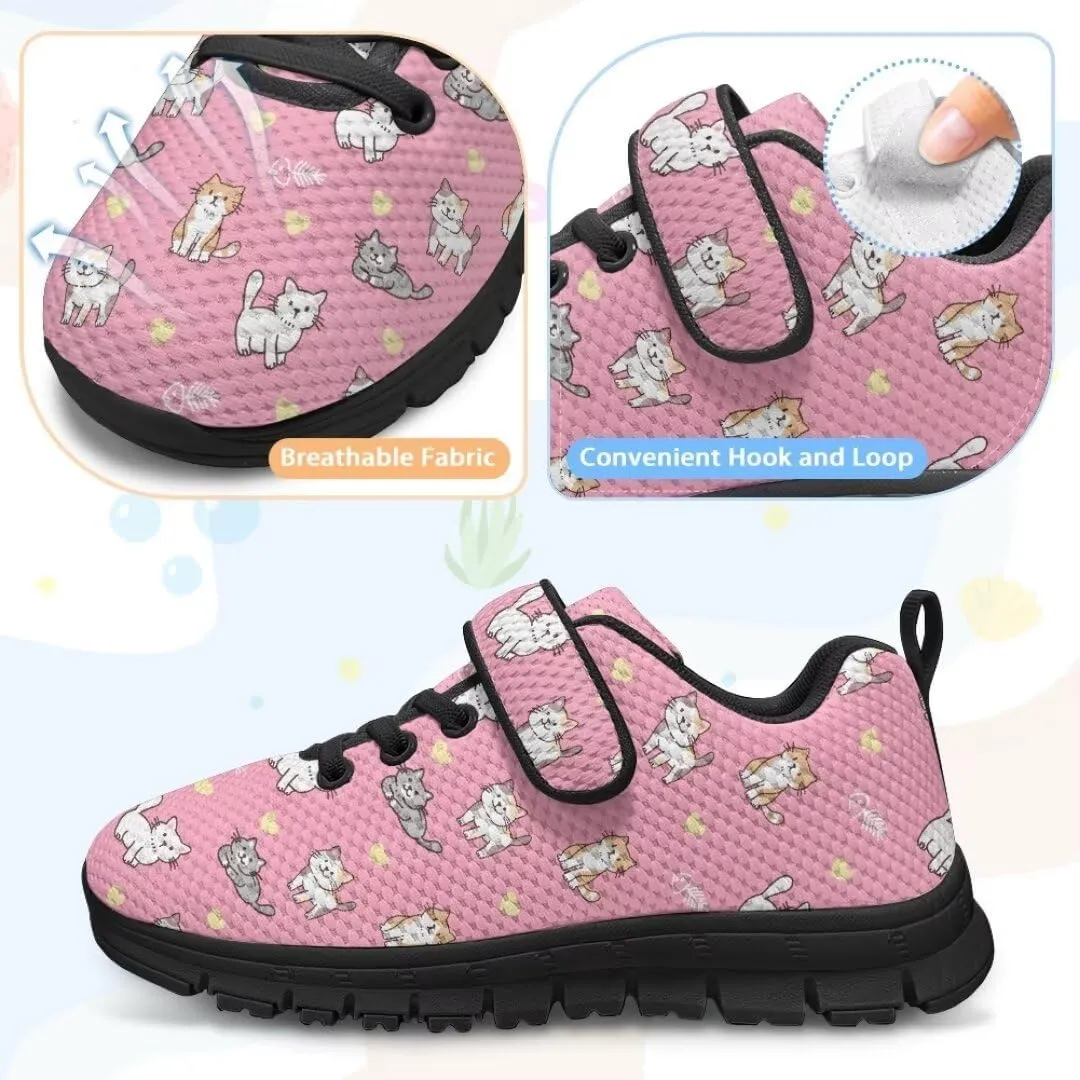 Girls Boys Hook & Loop Closure Sneakers Unisex Child Kids Anti-Slip Lightweight Shoes