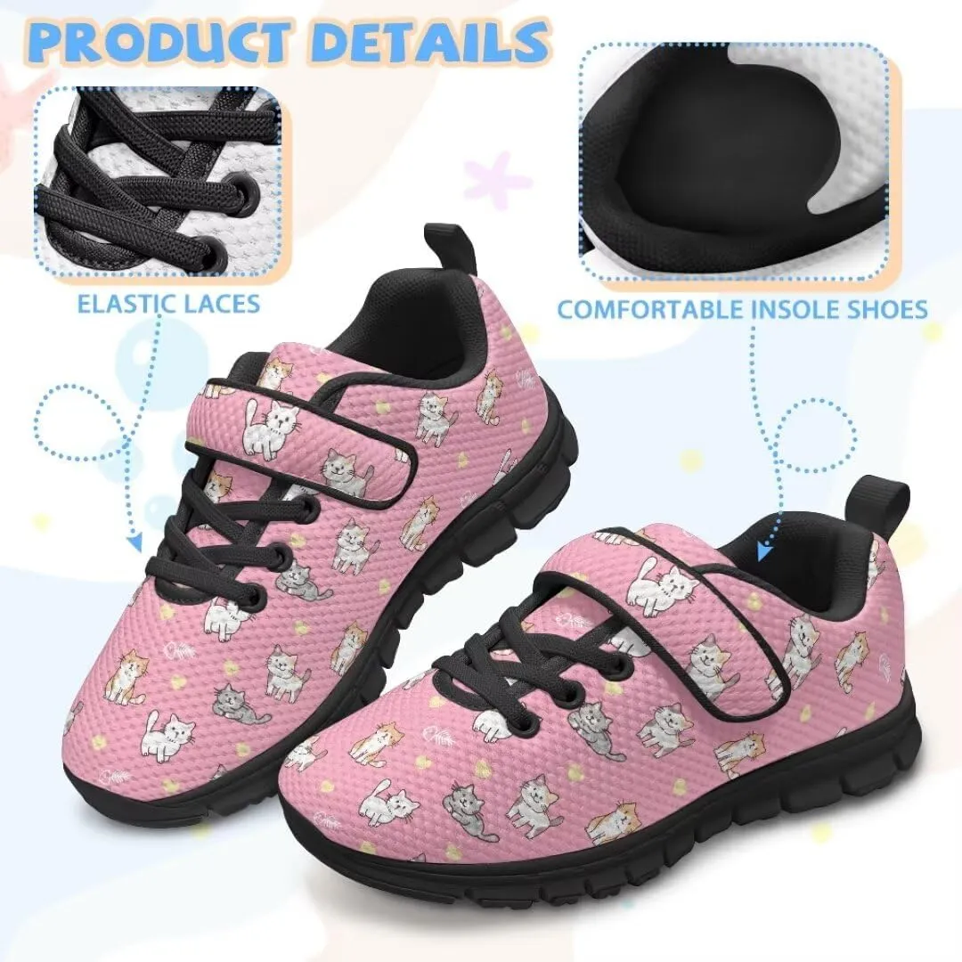 Girls Boys Hook & Loop Closure Sneakers Unisex Child Kids Anti-Slip Lightweight Shoes