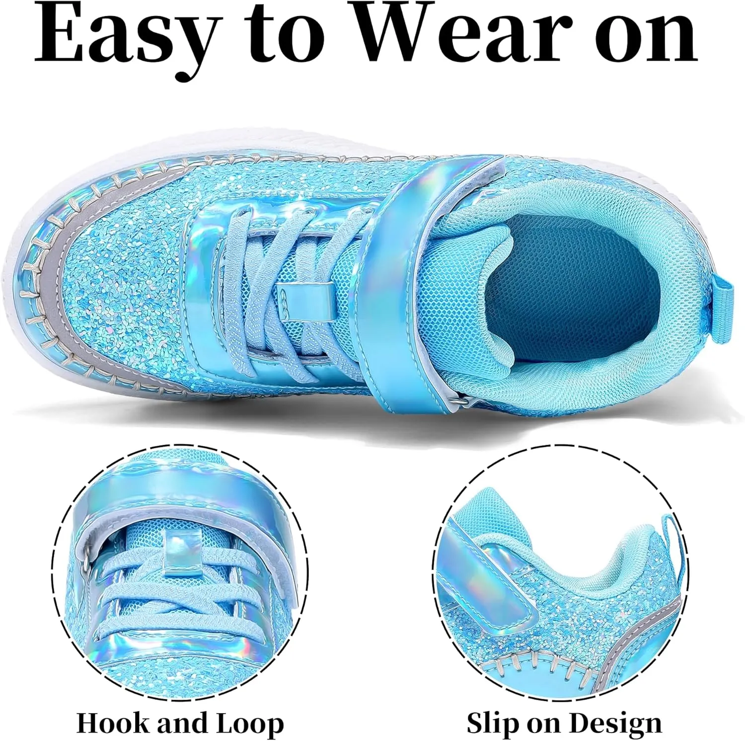 Girls Boys Sneakers Kids Running Tennis Shoes Glitter Sparkly Braided Bling Design,Athletic Shoes for Children Youth