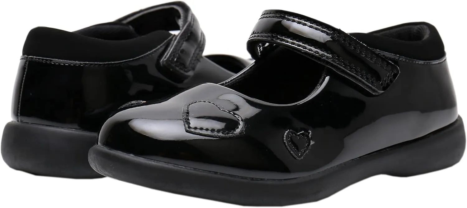 Girls Mary Jane Shoes, School Uniform Black Flat Dress Shoes(Toddler/Little Kid/Big Kid)