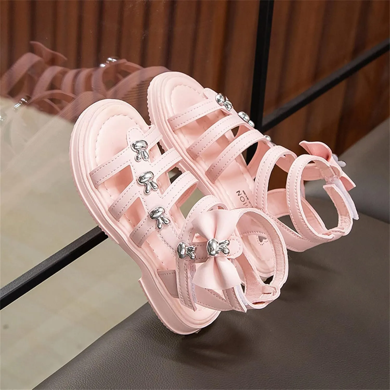 Girls Sandals Children Shoes High Top Flat Sandals Roman Sandals Big Children Summer Sandals Girls Slippers Size