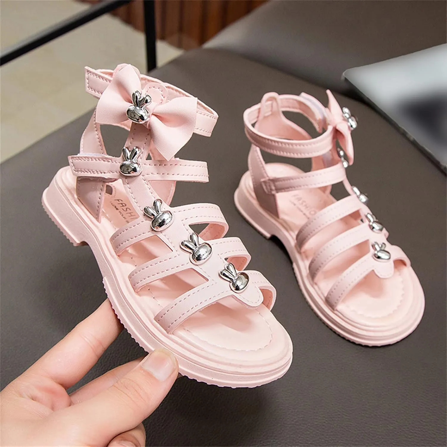 Girls Sandals Children Shoes High Top Flat Sandals Roman Sandals Big Children Summer Sandals Girls Slippers Size