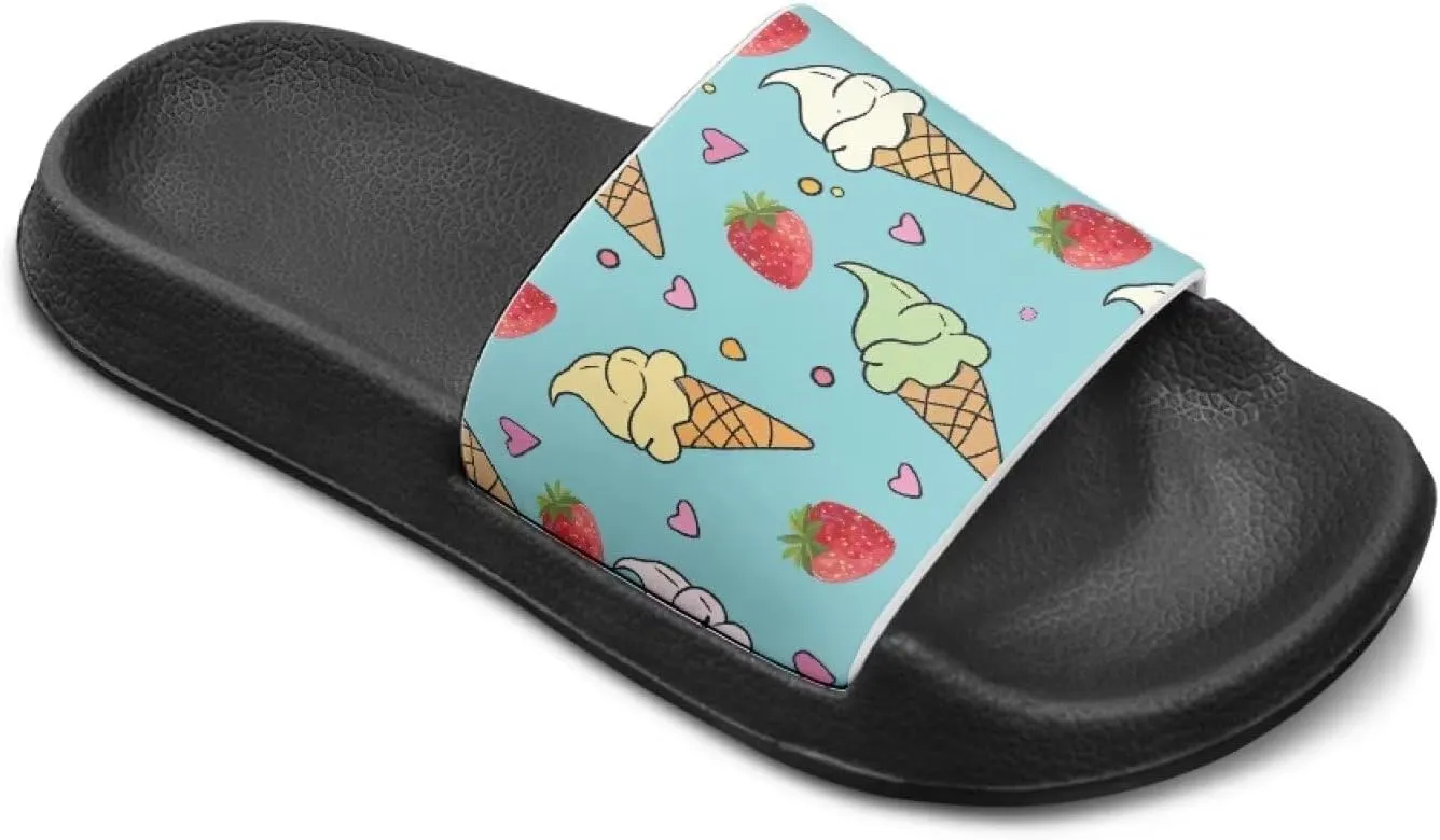 Girls Slip-On Sandals Lightweight Anti-Slip Shower Shoes for Kids