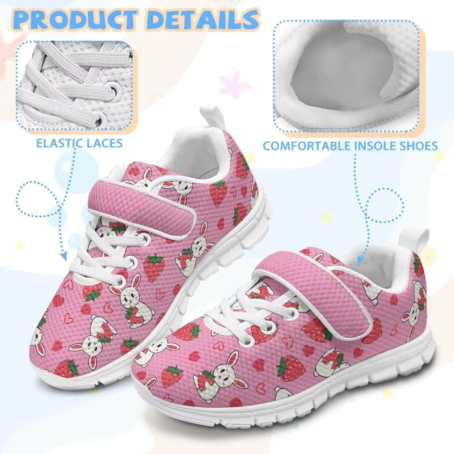 Girls Slip On Sneakers Cute Animal Little Kids Shoes School Tennis Shoes