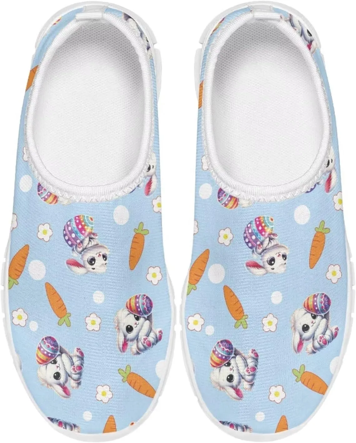Girls Slip On Sneakers Easter Bunny Shoes for Girls Tennnis Gym Shoes