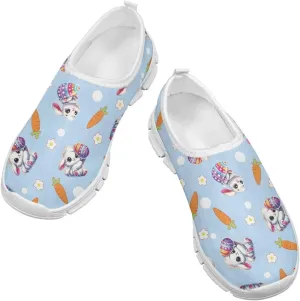 Girls Slip On Sneakers Easter Bunny Shoes for Girls Tennnis Gym Shoes