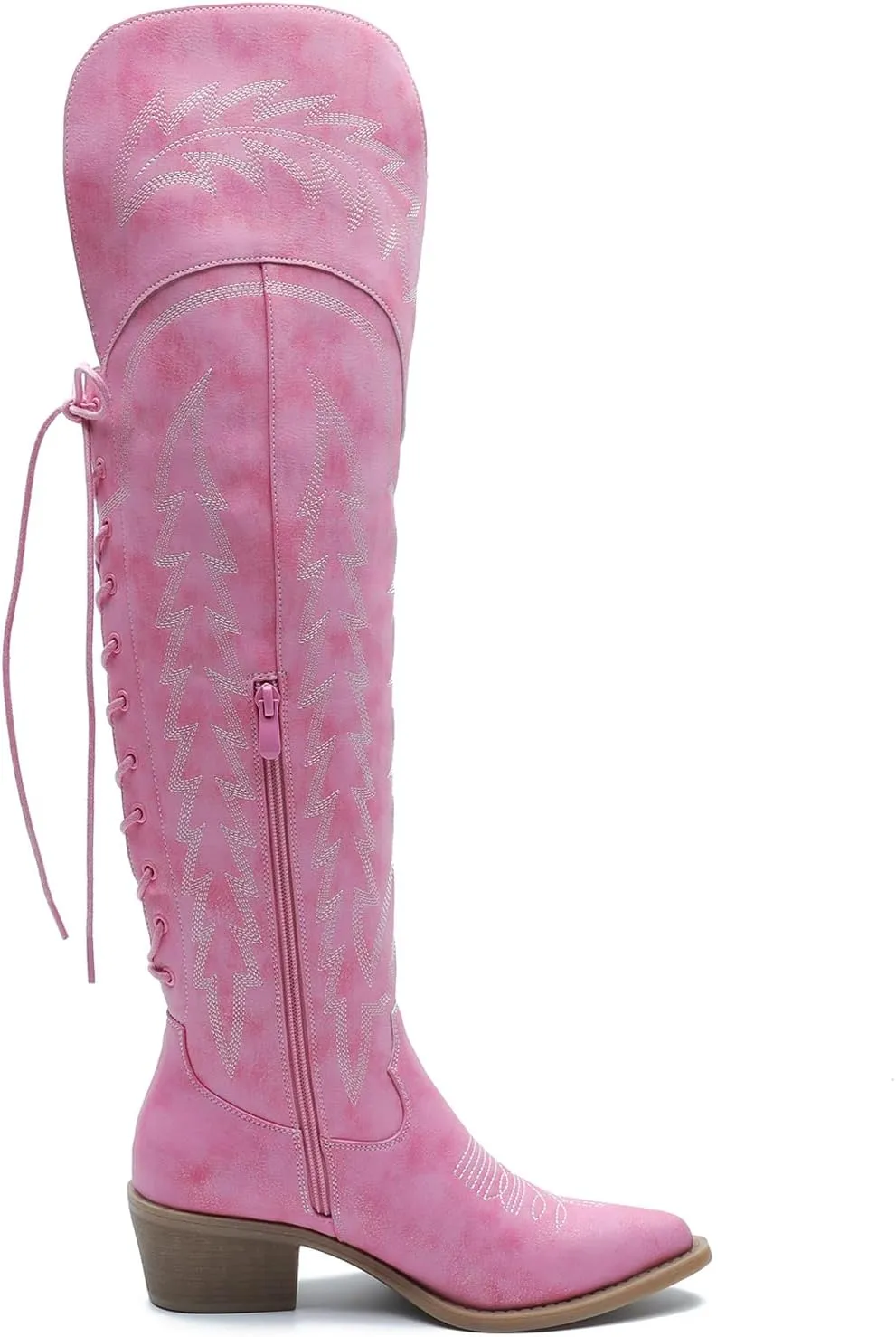 GLOBALWIN Women's Cowboy Western Fashion Over The Knee Thigh High Cowgirl Boots Low Heel