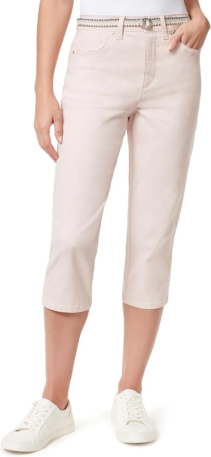 Gloria Vanderbilt Women's High Rise Belted Capri Standard