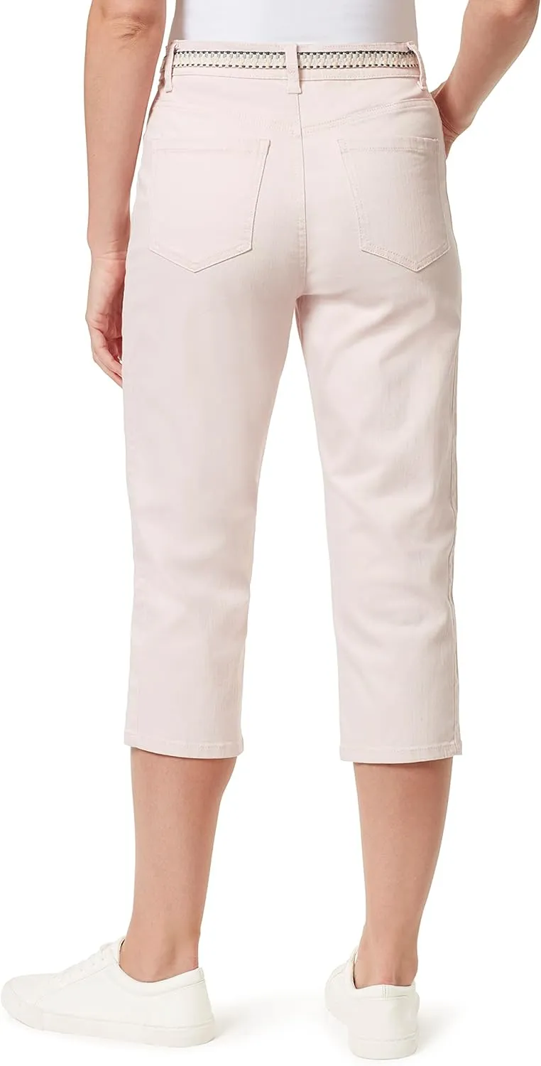 Gloria Vanderbilt Women's High Rise Belted Capri Standard