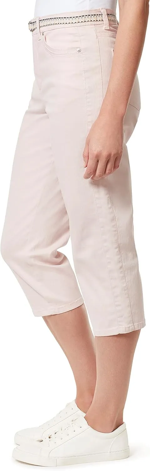 Gloria Vanderbilt Women's High Rise Belted Capri Standard