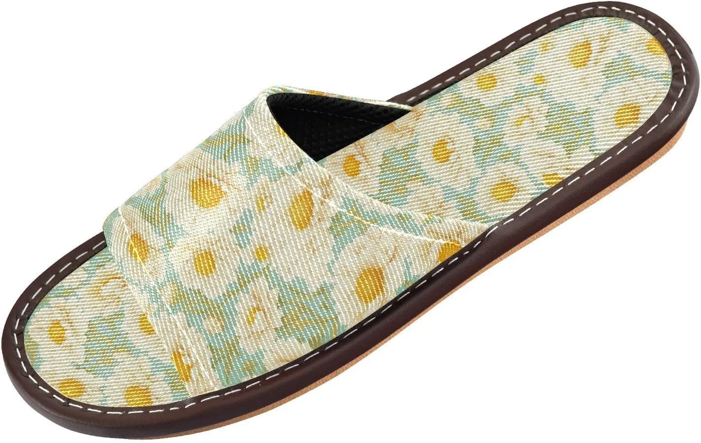 Glowing White Daisy Womens Spa Shower Slippers Summer Beach Sandals for Hotel Outdoor Outdoor