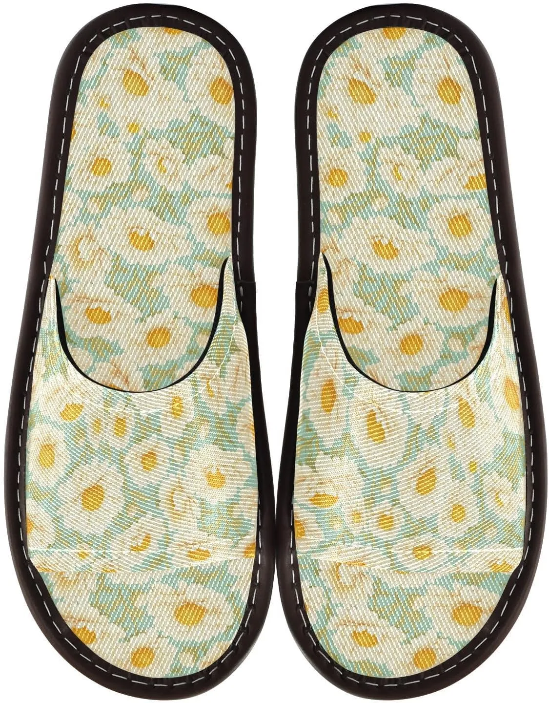 Glowing White Daisy Womens Spa Shower Slippers Summer Beach Sandals for Hotel Outdoor Outdoor
