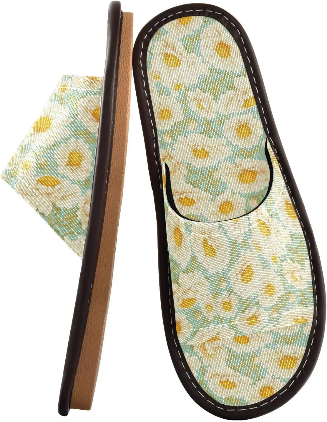 Glowing White Daisy Womens Spa Shower Slippers Summer Beach Sandals for Hotel Outdoor Outdoor